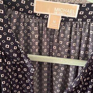 Michael Kors Navy and White Diamond Print Top